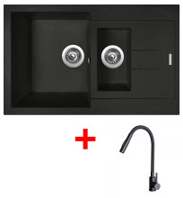 Sinks AMANDA 780.1 Metalblack + ELASTA S černá matná 